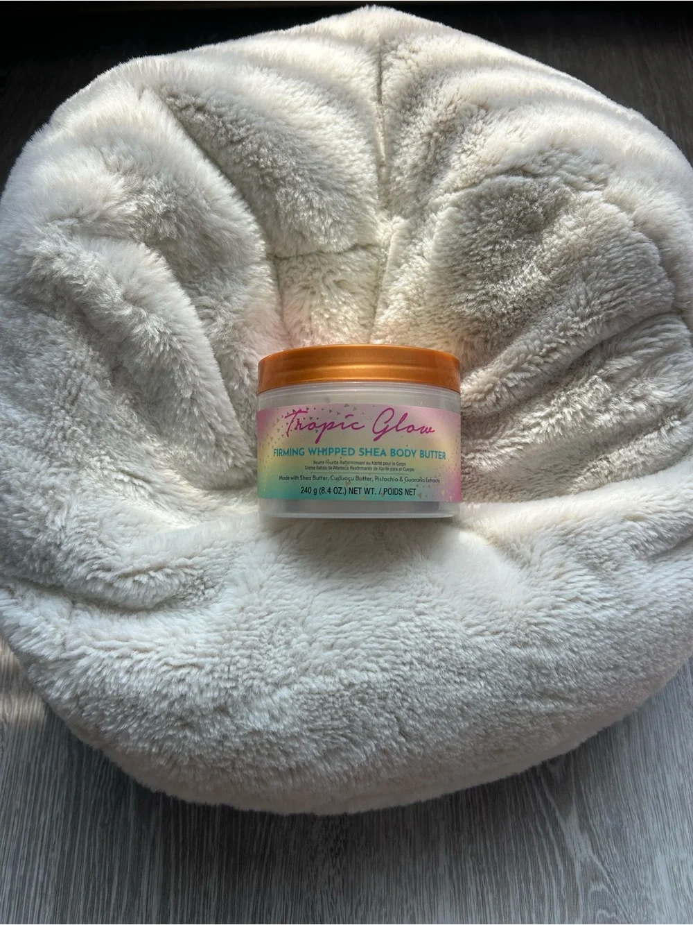 Tropic Glow Firming Whipped Shea Body Butter - White Jar with Orange Lid